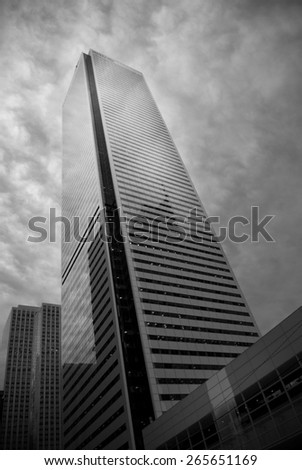 grey skyline in down town Toronto, Canada