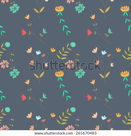 Hand drawn doodle vintage floral seamless pattern for scrapbooking, wallpapers and fabric