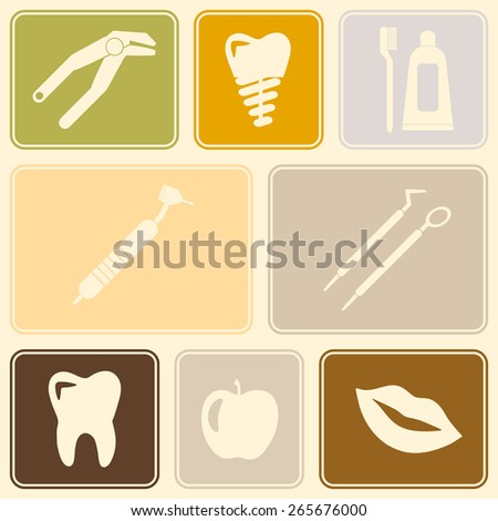 Seamless background with dental symbols for your design