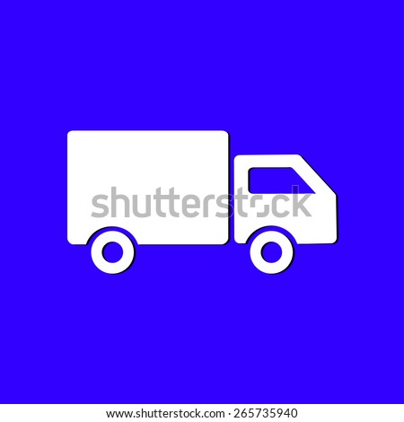 Delivery truck sign icon. Cargo van symbol. Shipments and free delivery. Flat style. Vector EPS 10.
