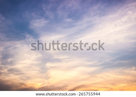 Blue sky and clouds ,sunset