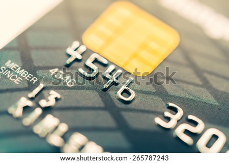 Selective focus point on Credit card background - Vintage effect style pictures