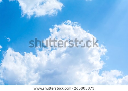 abstract white cloud with sunlight on the blue sky