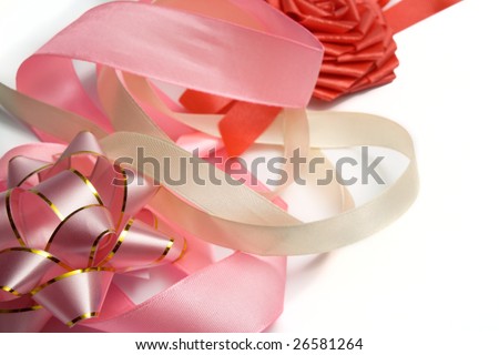 Set for an ornament of  gift isolated on white