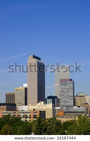 Skyline of Denver, Colorado, United States.
