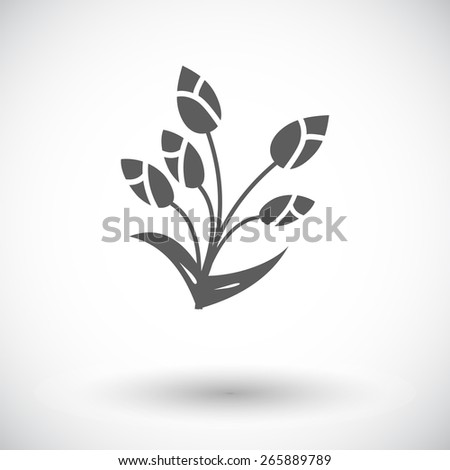 Tulip. Single flat icon on white background. Vector illustration.