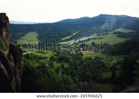 landscape of the village in the mountains Royalty-Free Stock Photo #265906625