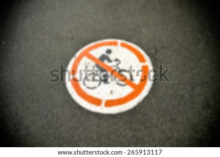No bicycle sign in Blur style