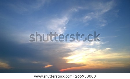 The light cloud on sunset