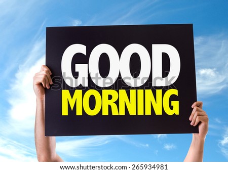 Good Morning card with sky background