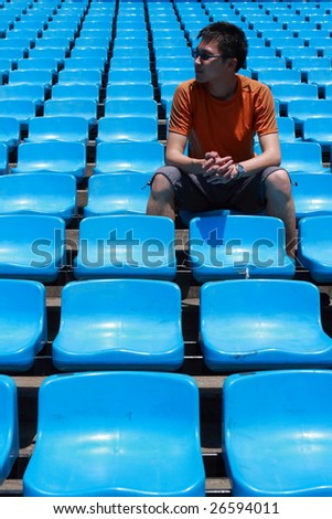 Orange and blue in Boca Jr Stadium