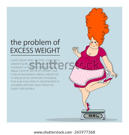 the problem of excess weight. Vector illustration on the theme of obesity.