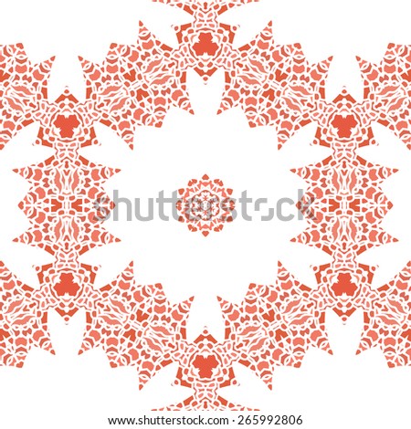 Openwork lace pattern seamless red on a white background