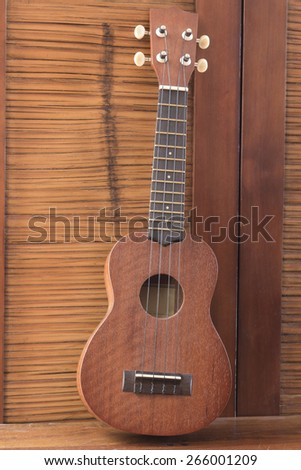 Soprano Ukelele an exotic wooden stringed instrument of the Hawaiian Islands