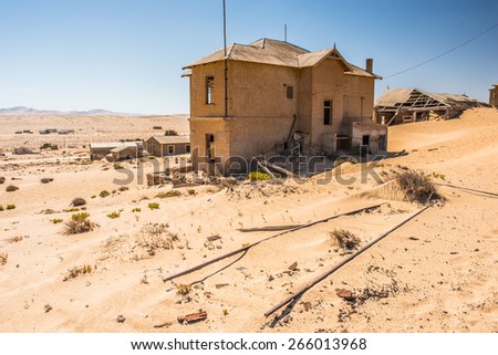 Abandoned house of   Kolmanskop. It was settled by German in 1908 with a purpose of diamond searching