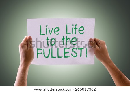 Live Life to the Fullest card with green background