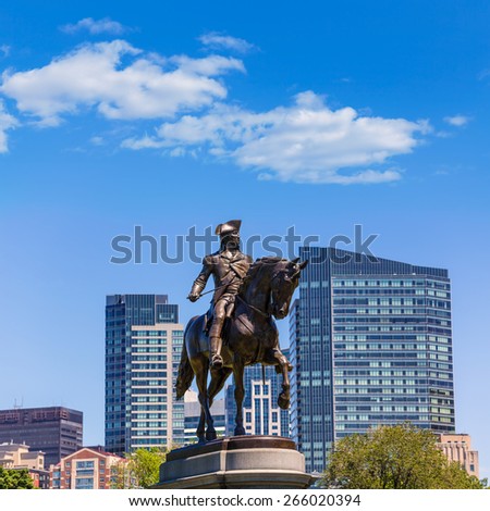 Boston Common George Washington monument at Massachusetts USA