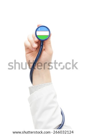 Stethoscope with national flag conceptual series - Uzbekistan