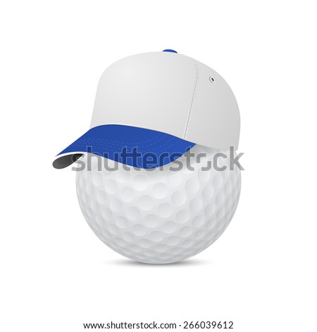 3d realistic cap on a golf ball. Vector EPS10 illustration.