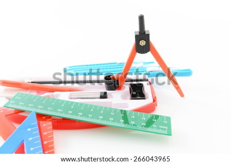 Pair of compasses with rulers