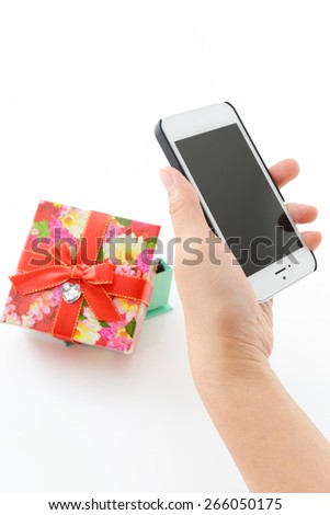 Smart phone with gift box