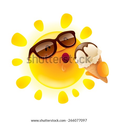 Summer sun holding an ice cream