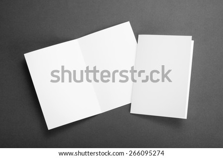 identity design, corporate templates, company style, set of booklets, blank white folding paper flyer Royalty-Free Stock Photo #266095274