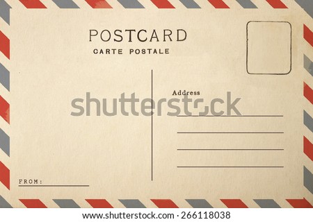 Back of airmail blank postcard Royalty-Free Stock Photo #266118038