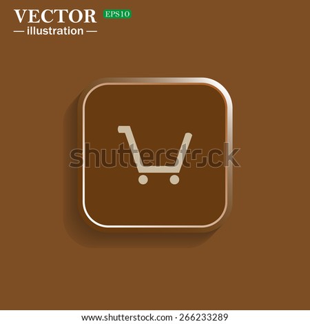 Brown square with rounded corners. Shadow. Chocolate.  put in shopping cart , vector illustration, EPS 10