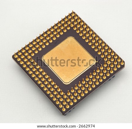 Microprocessor isolated on white background