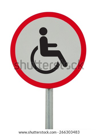 Disabled Handicap Icon road sign on white background
