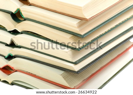 book heap isolated on white background