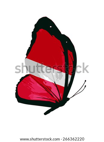 Latvia flag butterfly - vector