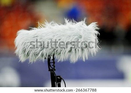 Big and furry professional sport microphone 