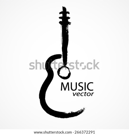 guitar brush shape / music vector