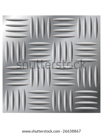Vector illustration of stainless metal large cross hatch tread background