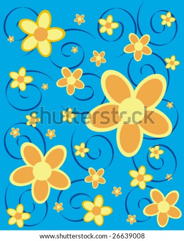 retro flower pattern - vector