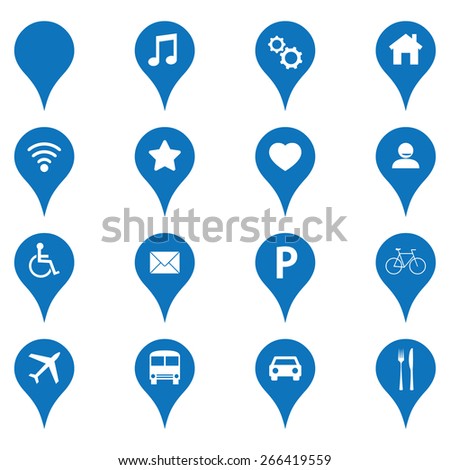 Map pointer icon set