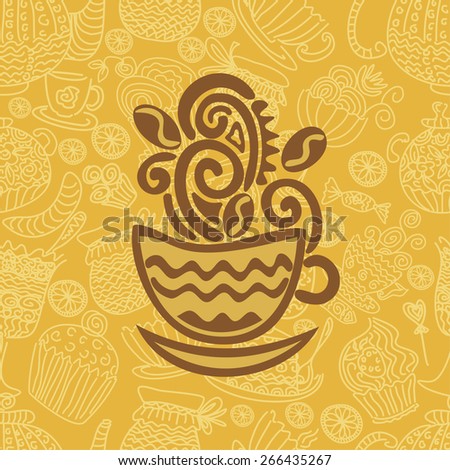 Coffee pattern background illustration