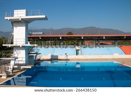 Public plunge pool Royalty-Free Stock Photo #266438150