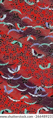 Japanese paper with traditional ornaments