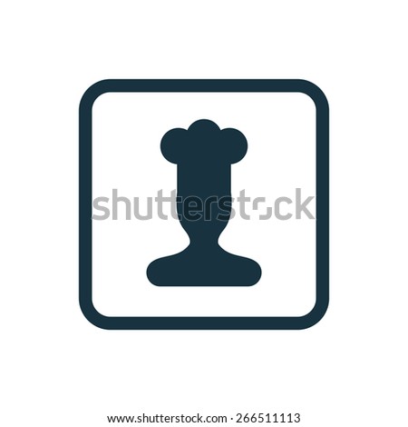 chef icon Rounded squares button, on white background 