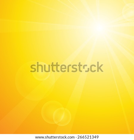 Vector : Summer background with sun and lens flare