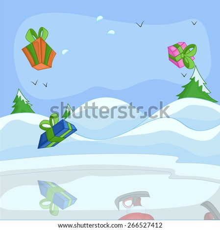 Falling Gift Boxes Snow Background