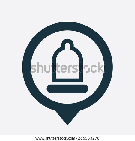 condom icon map pin on white background 