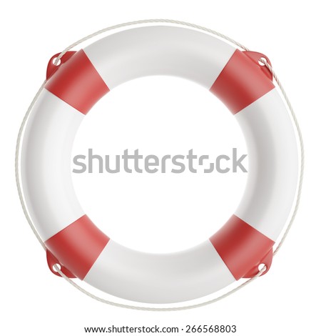 Illustration lifebuoy isolated on white background. 3d high resolution image Royalty-Free Stock Photo #266568803