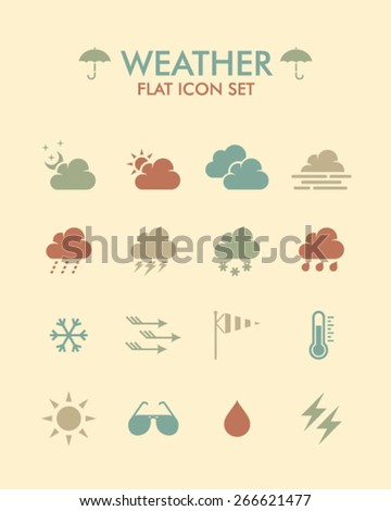 Vector Flat Icon Set - Weather 