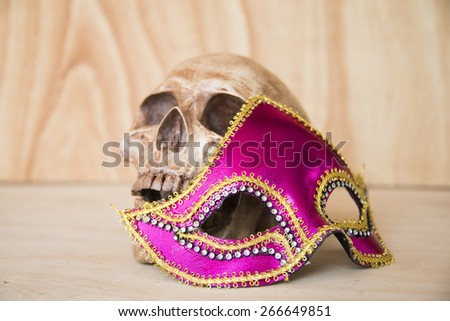 pink mask with skull