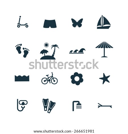 beach Icons Vector set