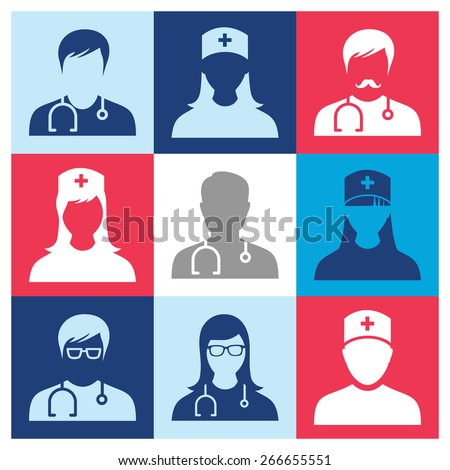 Medical - people Icons. Vector icons set.